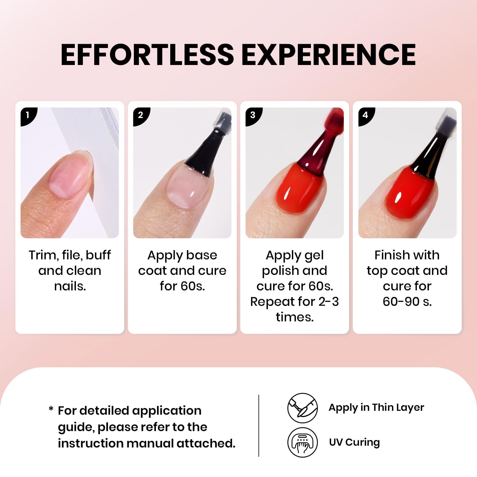 Professional nail art design created with Beetles red gel