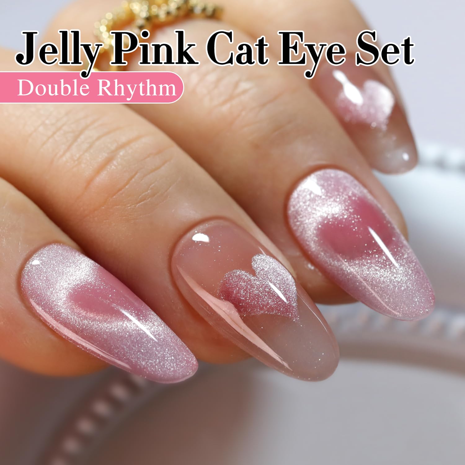 Six bottles of Double Rhythm magnetic gel polish set
