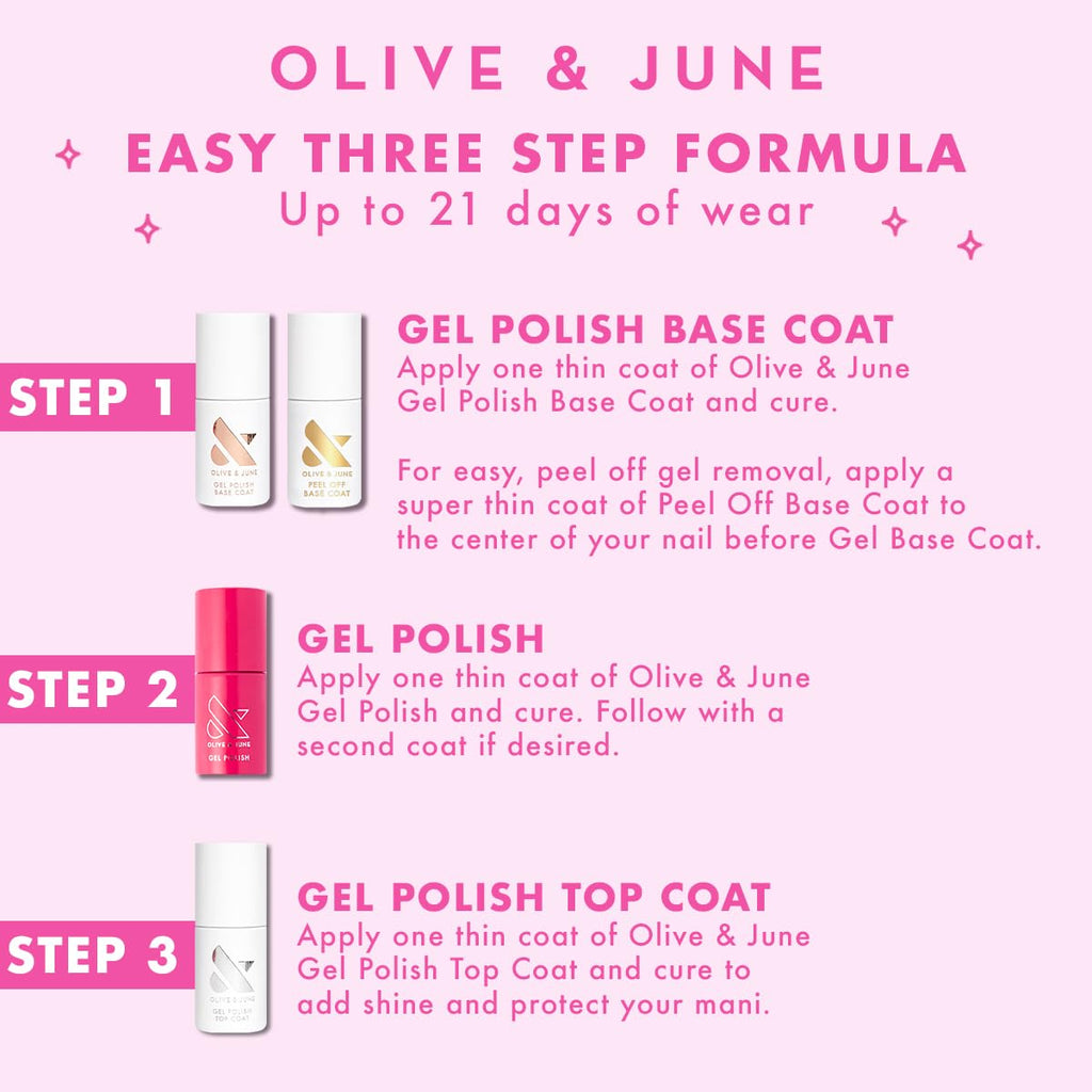 Olive And June salon quality gel polish brand logo and details