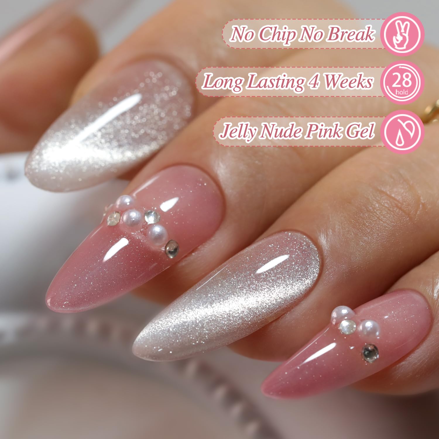 Included magnetic tool for cat eye gel polish application