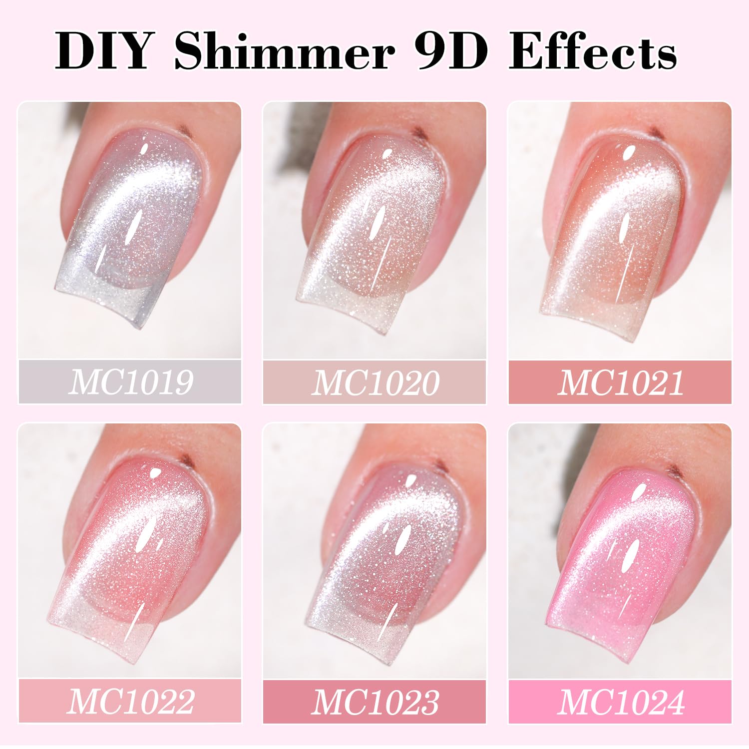 Professional nail art created with Double Rhythm magnetic kit