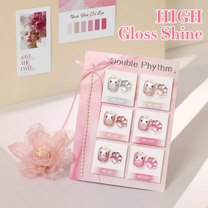 Packaging of Double Rhythm 6 piece cat eye gel set