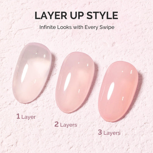 MelodySusie milky pastel gel polish swatch on nail tip