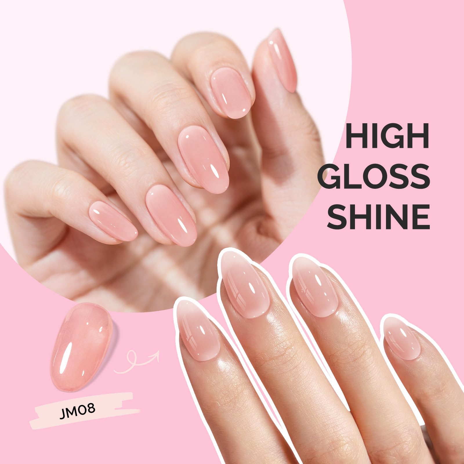Side profile of MelodySusie 0.5 fluid ounce gel polish container