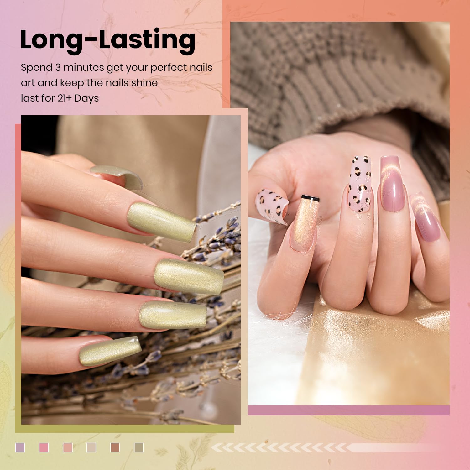 Six pack Rarjsm gel nail polish set arrangement