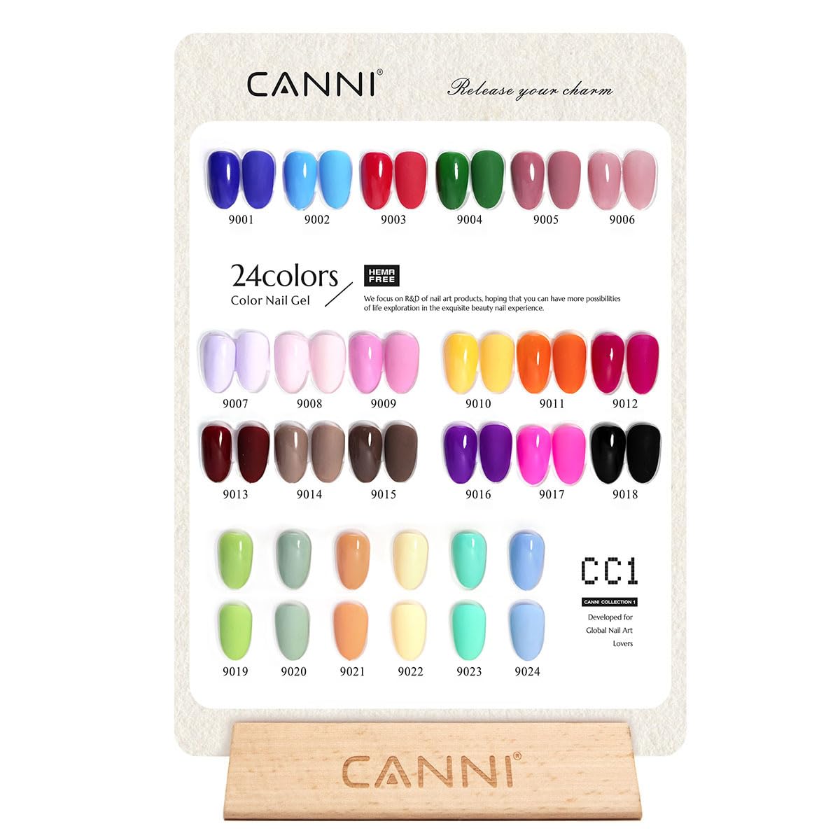 Canni 30 color gel polish collection in professional kit packaging
