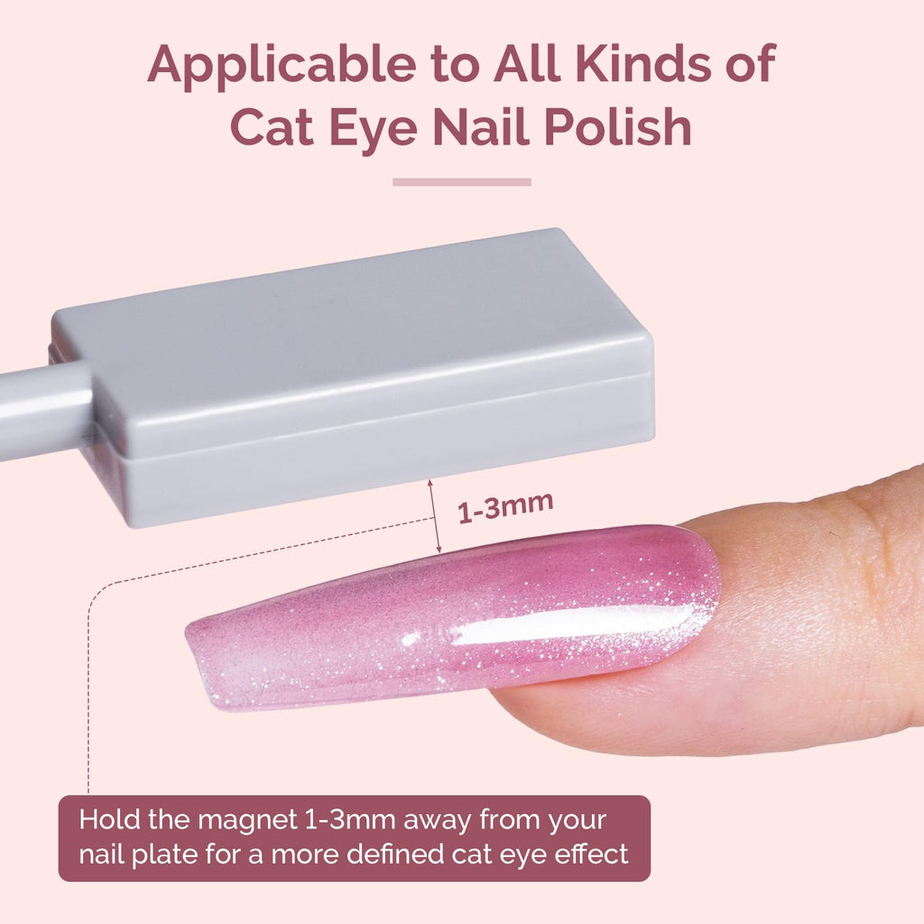 Finished cat eye gel nail polish design created using MelodySusie tools