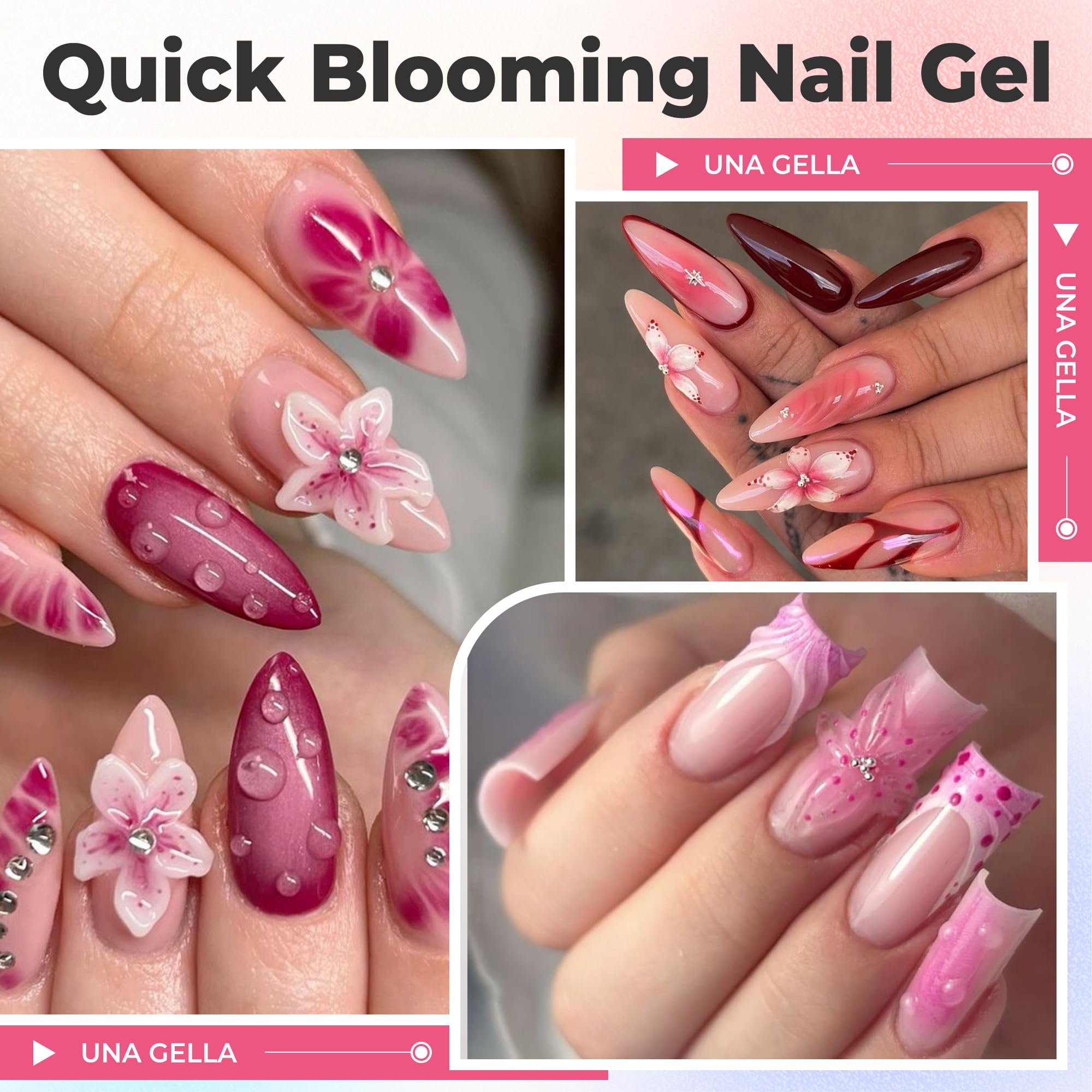 Close up of Una Gella blooming gel texture for nail art
