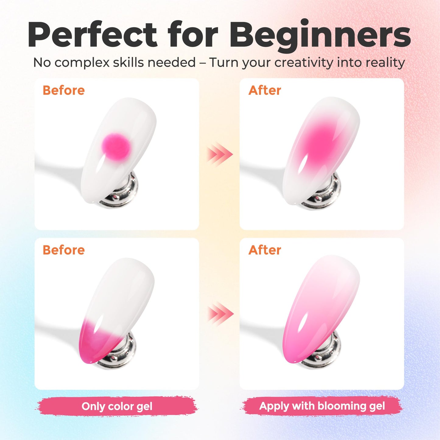 Una Gella blooming gel 15ml bottle with brush applicator