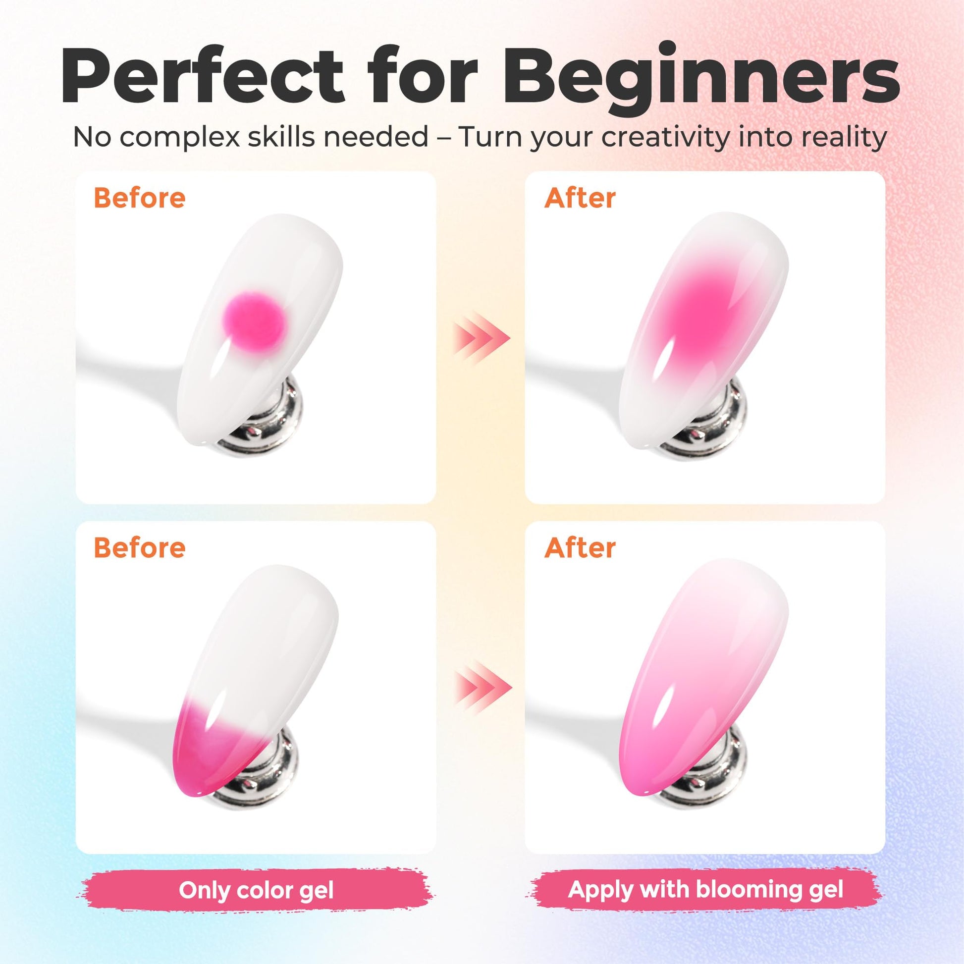 Una Gella blooming gel 15ml bottle with brush applicator