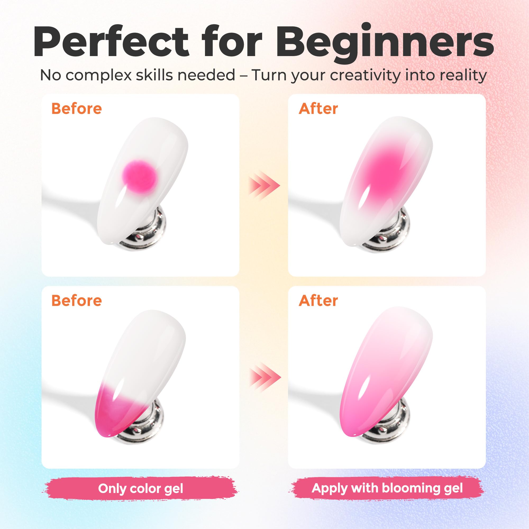 Una Gella blooming gel 15ml bottle with brush applicator