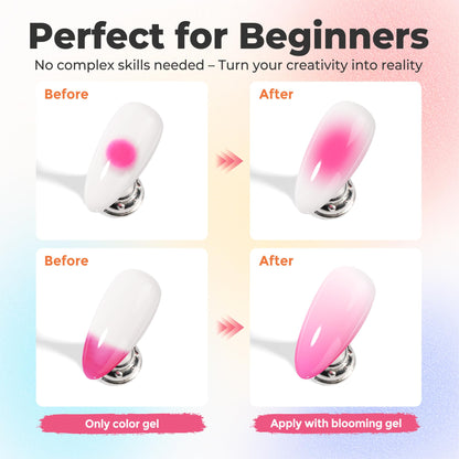 Una Gella blooming gel 15ml bottle with brush applicator