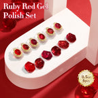 Nail art manicure created using the red and silver set