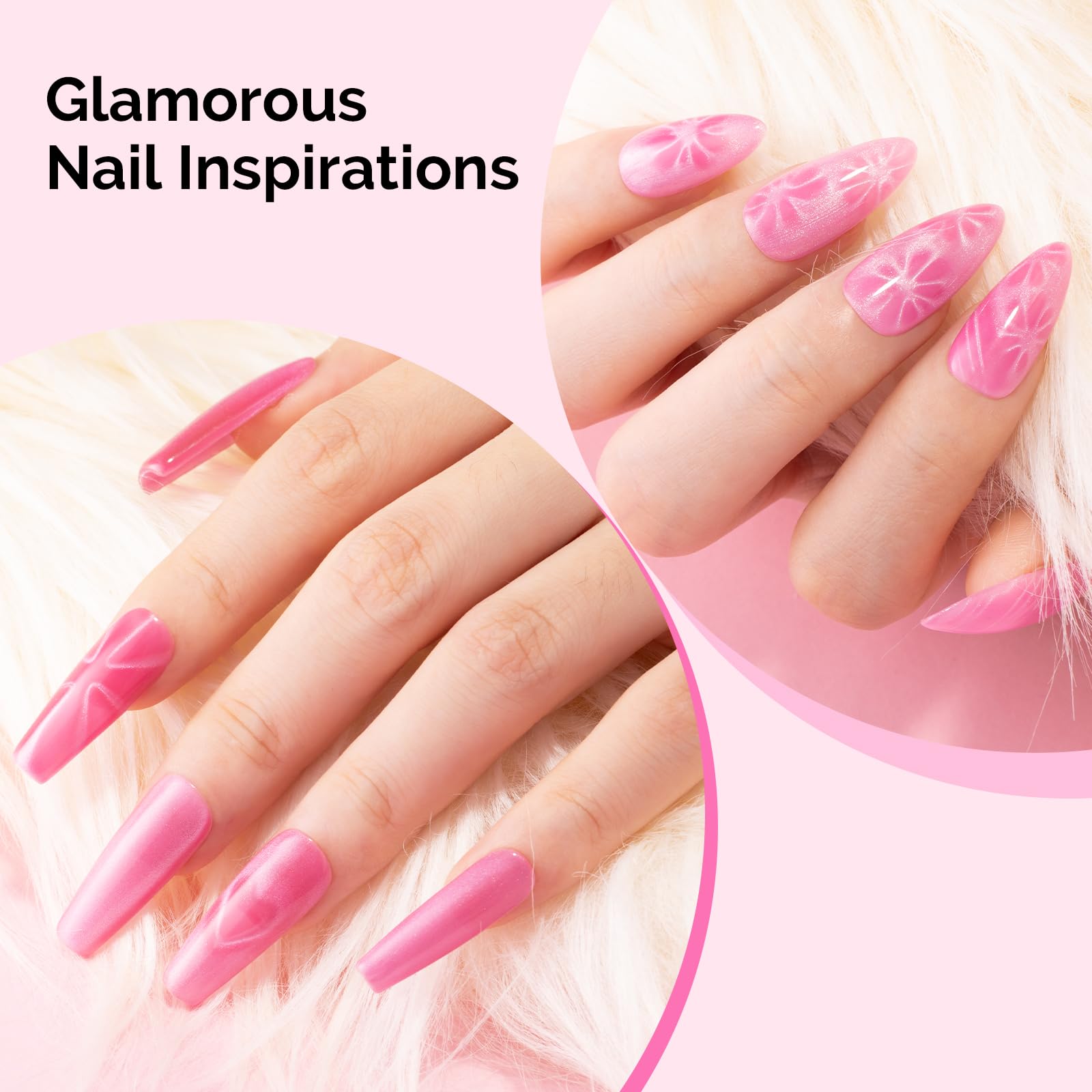 Professional manicure using MelodySusie ruby glitter gel