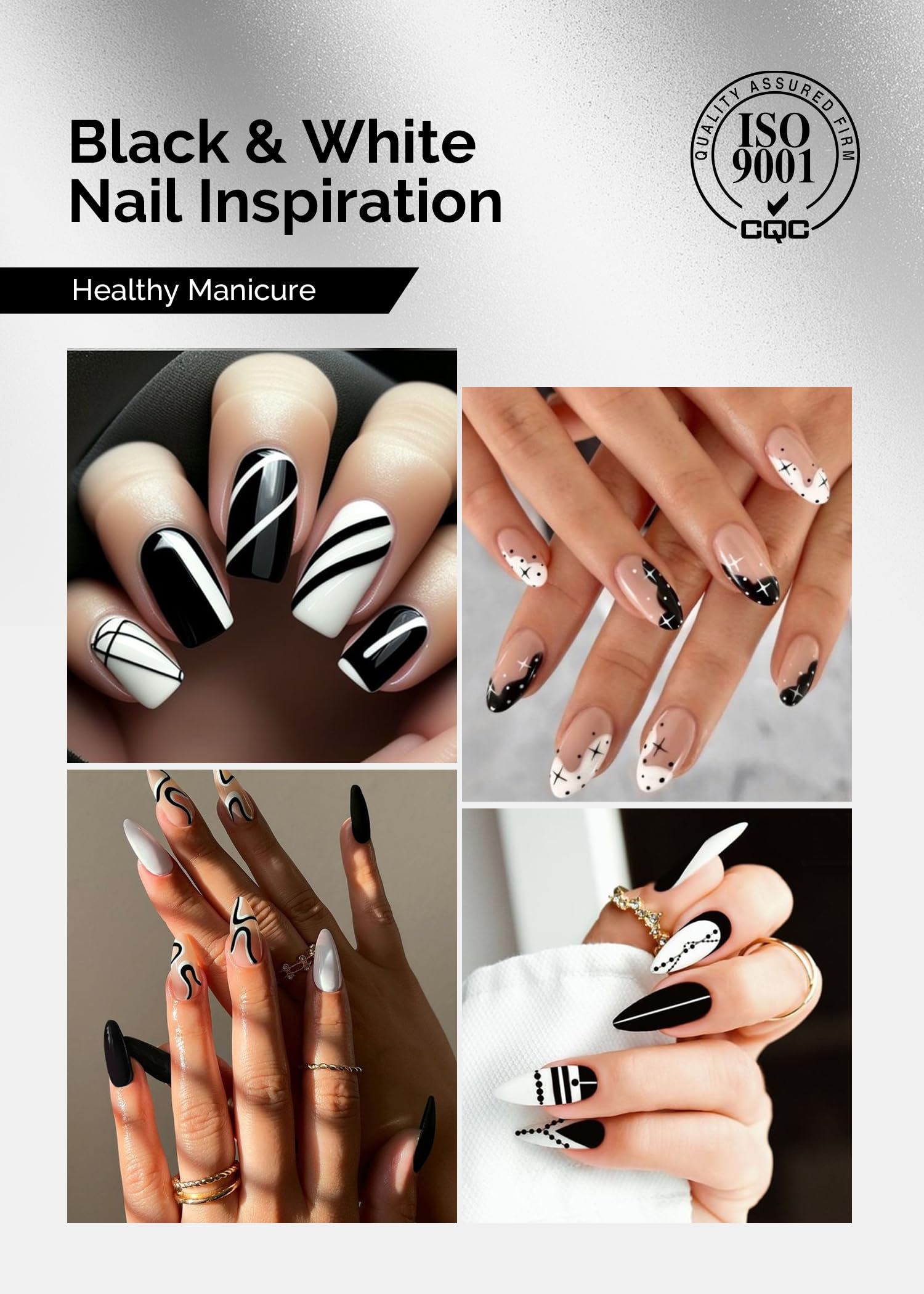 Two 15ml bottles of MelodySusie professional black and white gel polish