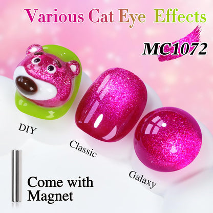 Professional manicure using Double Rhythm cat eye gel