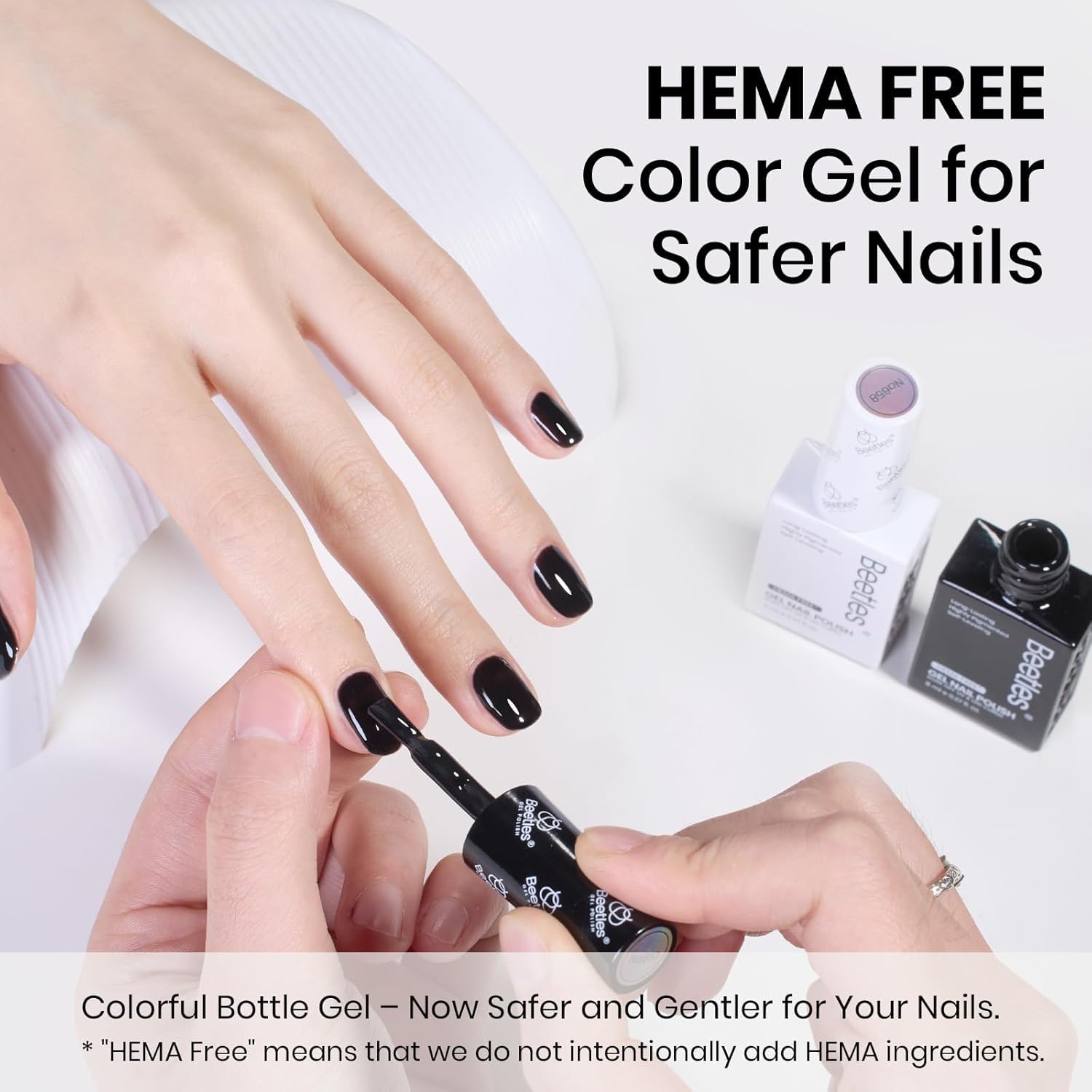 Beetles 15ml black and white gel polish bottles
