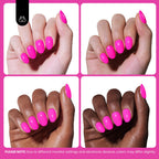 High-gloss neon pink manicure created with Beetles gel polish