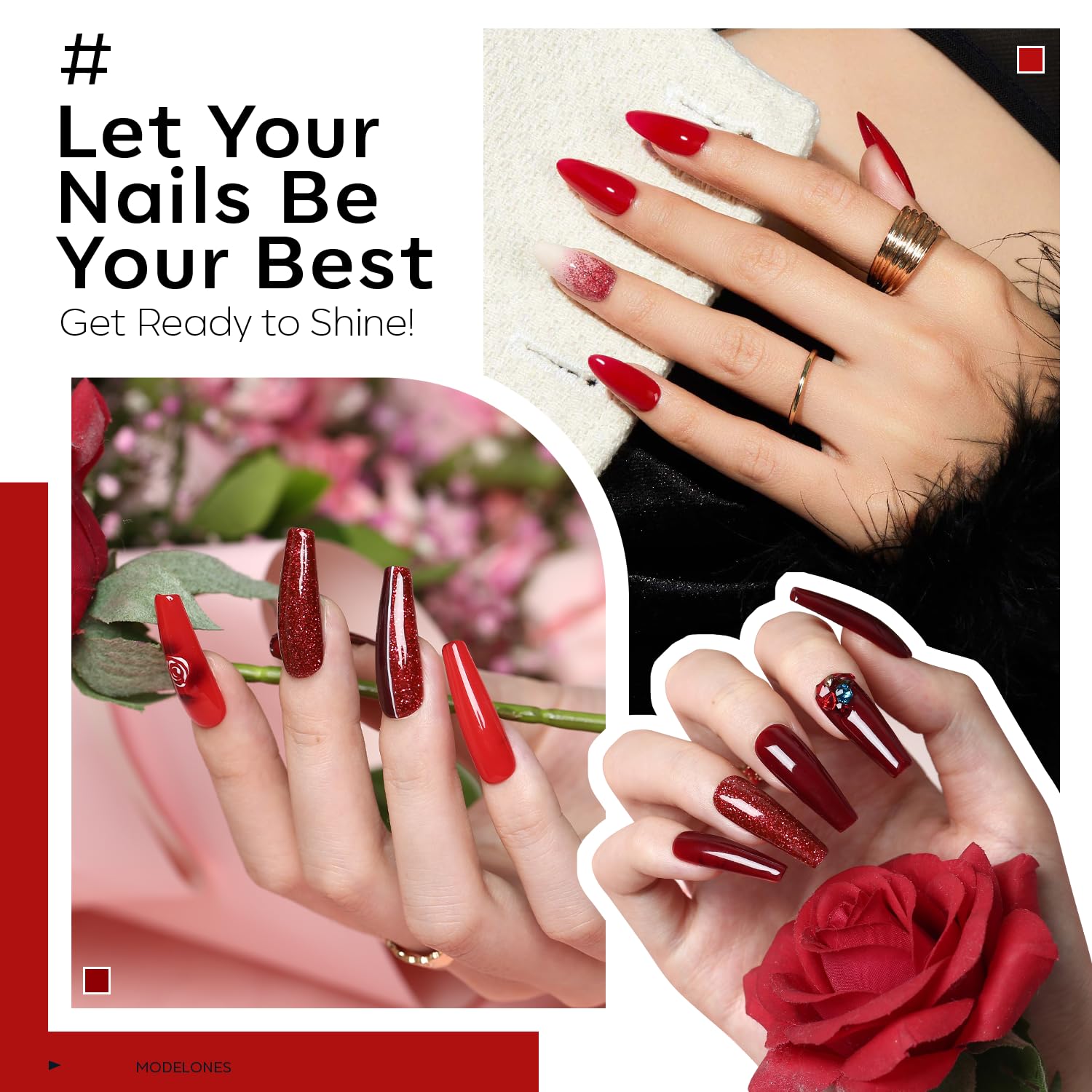 Modelones gel nail polish kit applied on nails