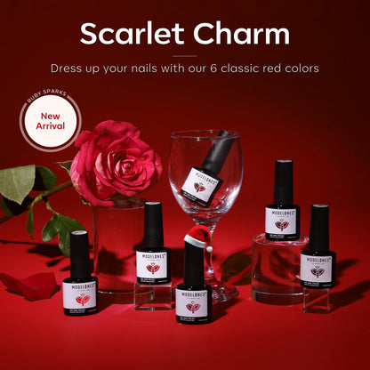 Top view of Modelones 6 color red gel set box