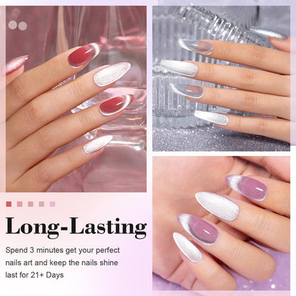 Six piece magnetic gel nail polish collection with tools