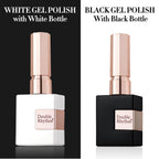 Double Rhythm 15 milliliter pure black and white gel polish bottles