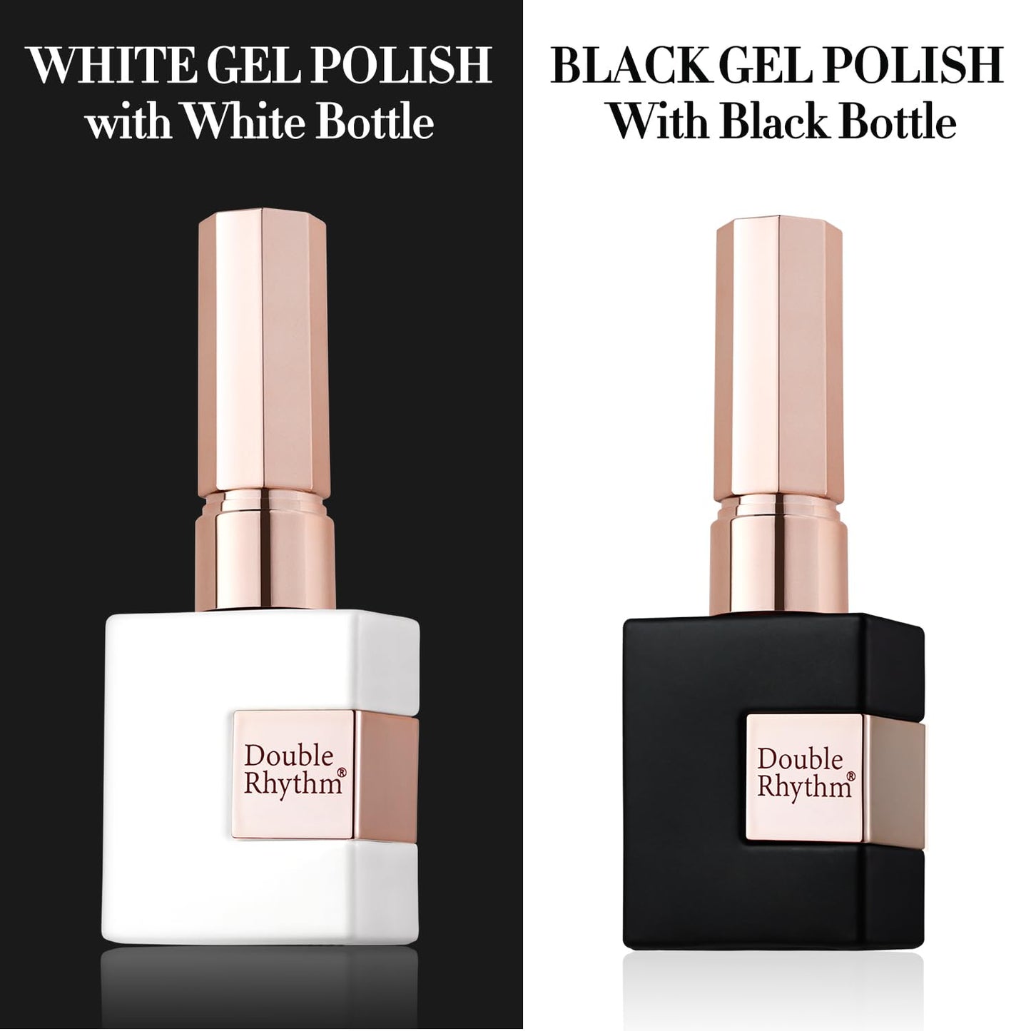 Double Rhythm pure black and white gel polish kit packaging