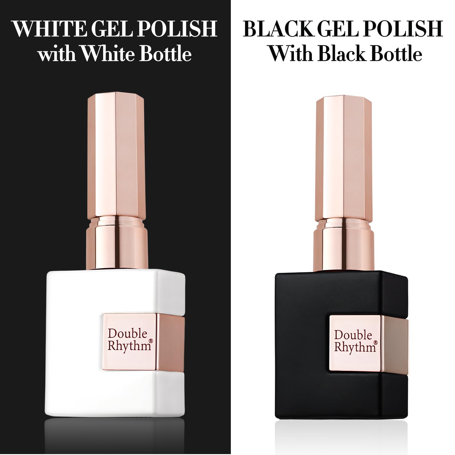 Double Rhythm pure black and white gel polish kit packaging