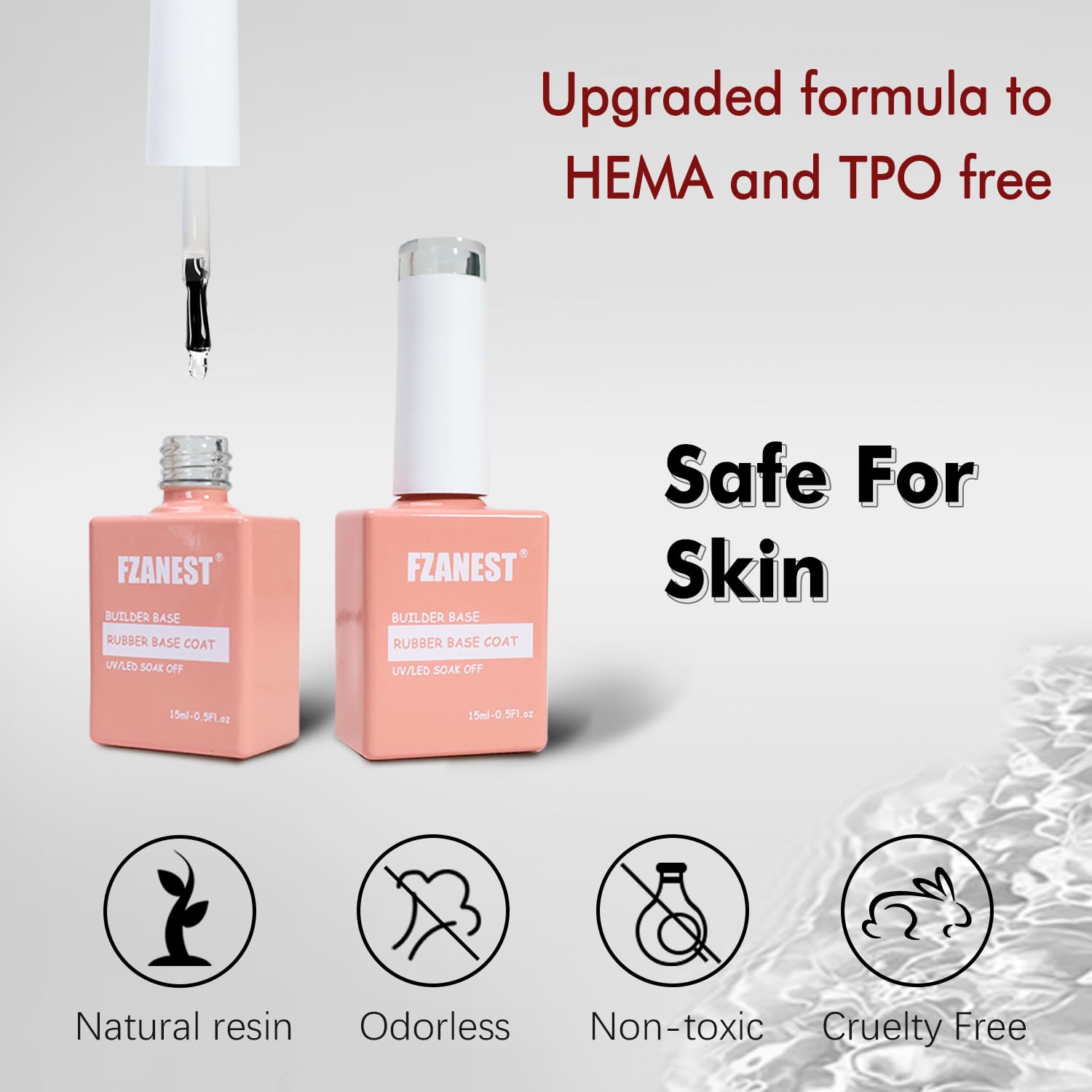 Clear builder gel texture and bottle packaging