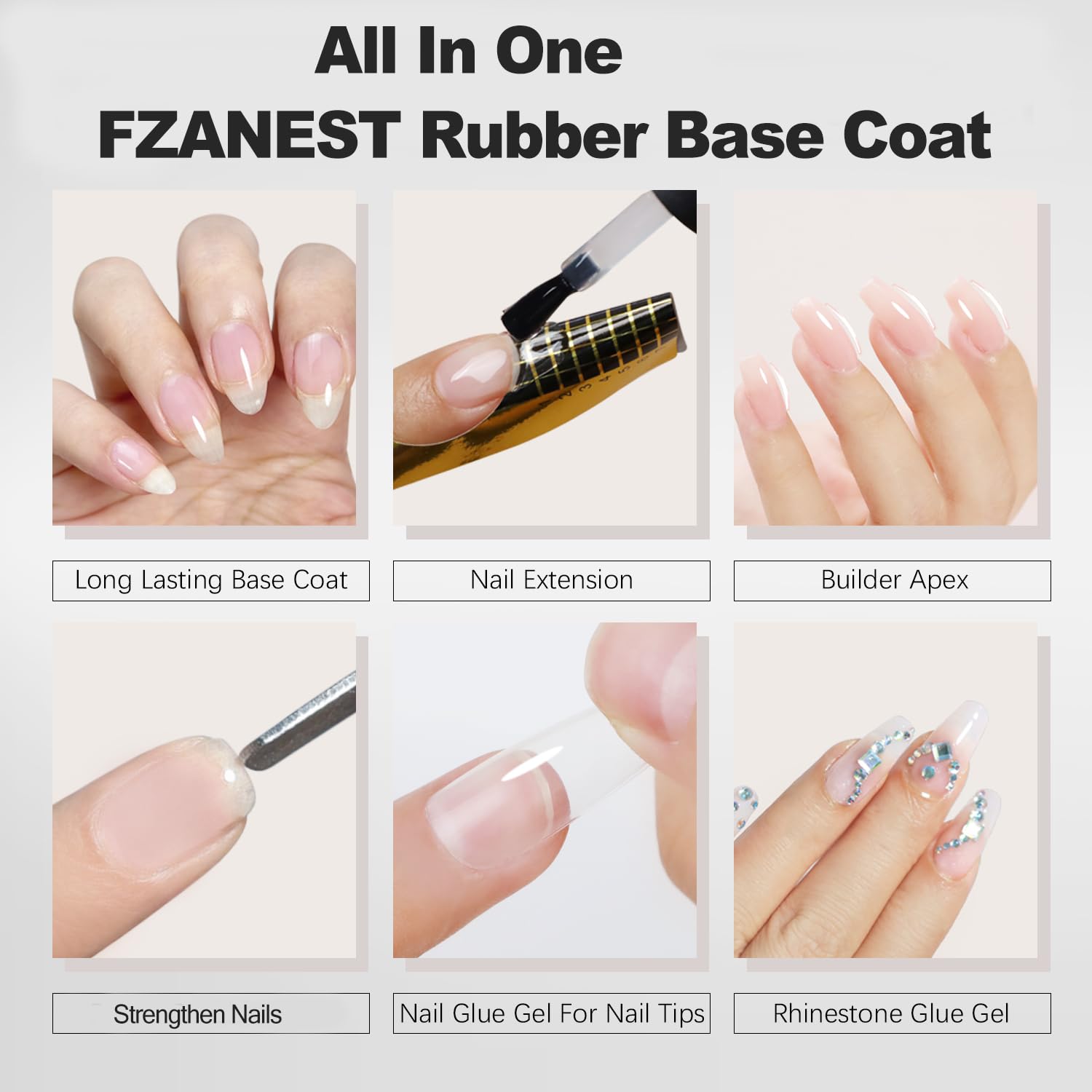 Professional nail extension application with Fzanest gel