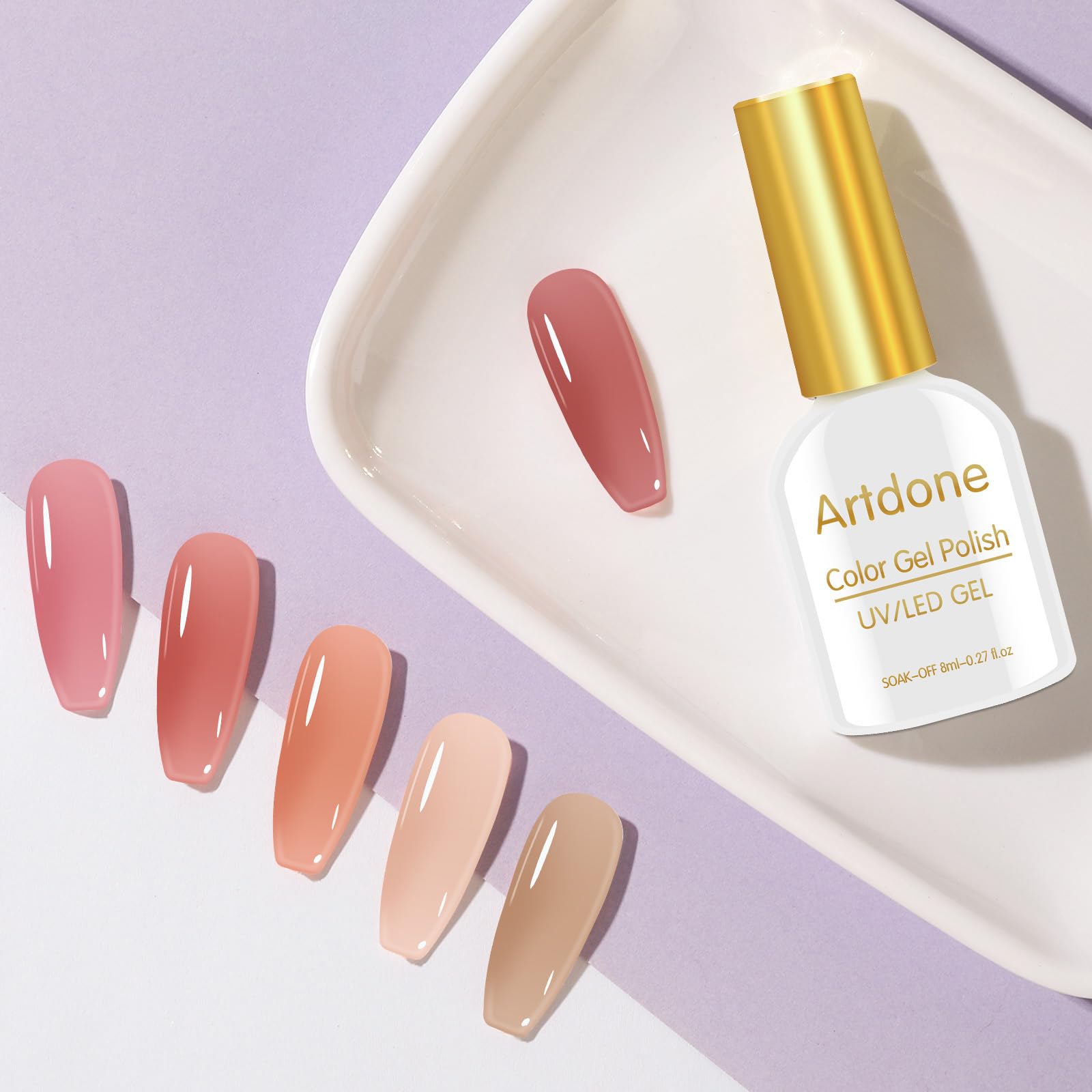 Professional nail art demonstration with Artdone jelly gels