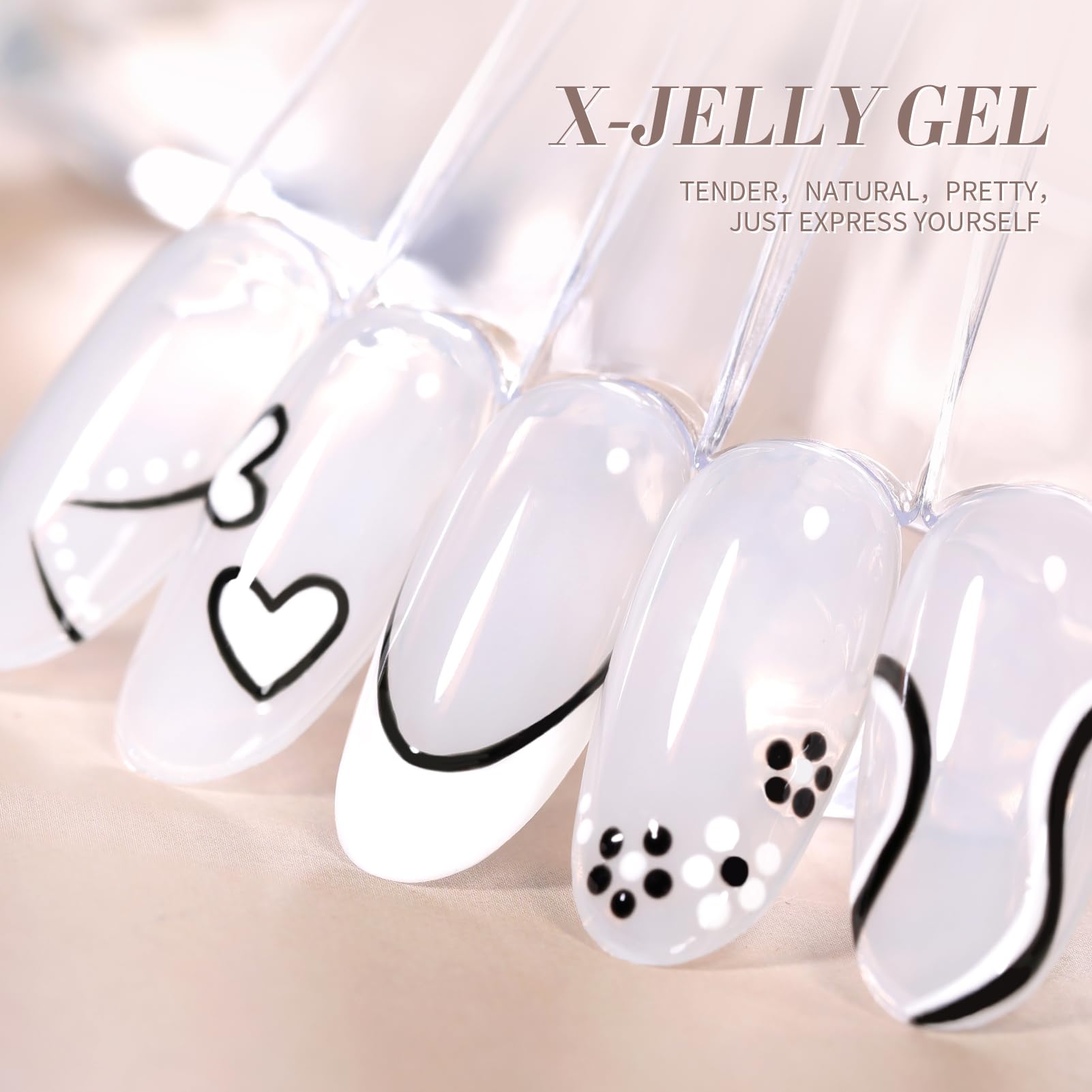 Born Pretty sheer white gel polish swatch on nails