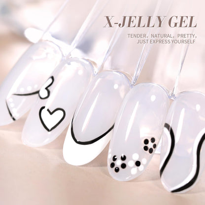 Born Pretty sheer white gel polish swatch on nails