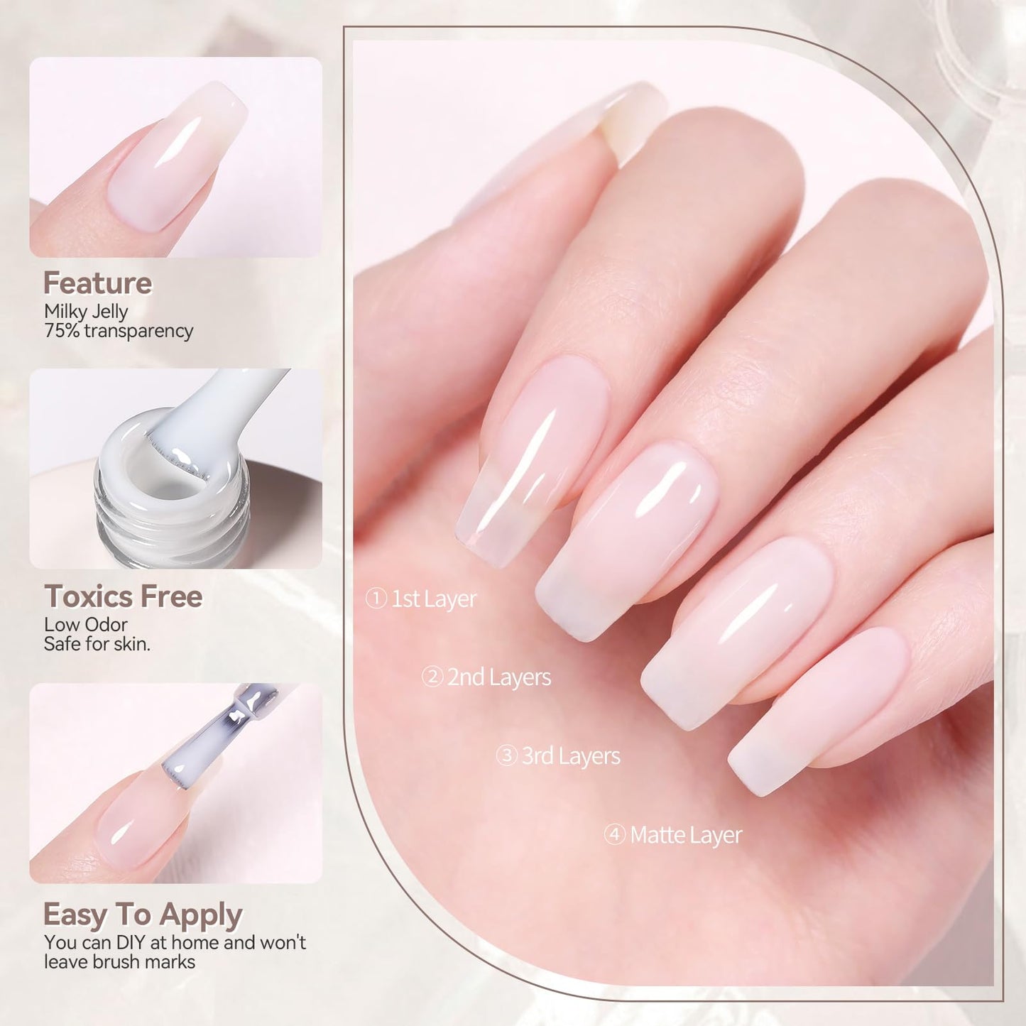 Instructions for using Born Pretty jelly white gel polish