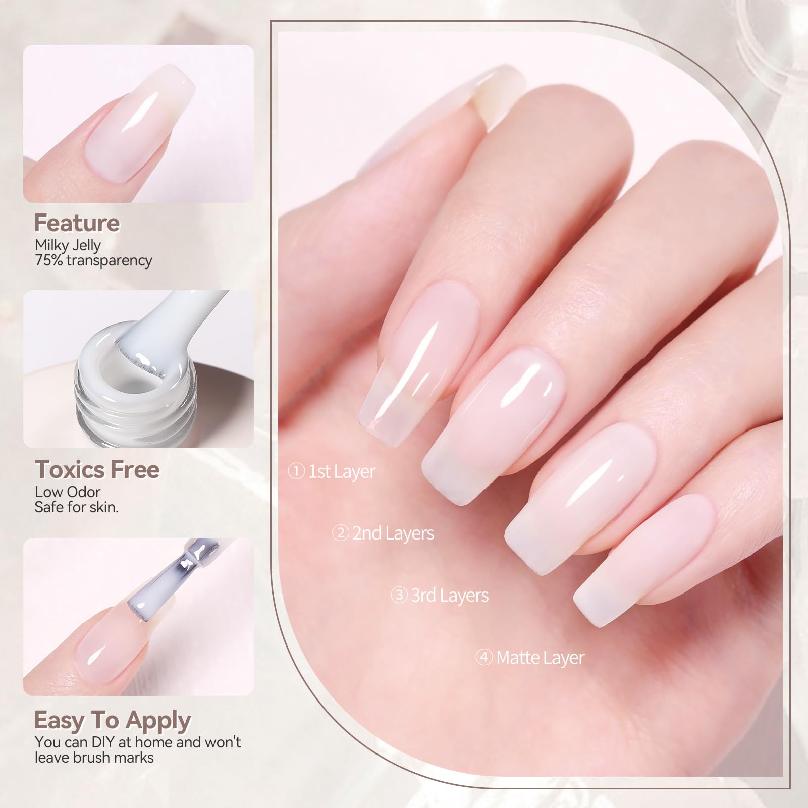 Instructions for using Born Pretty jelly white gel polish