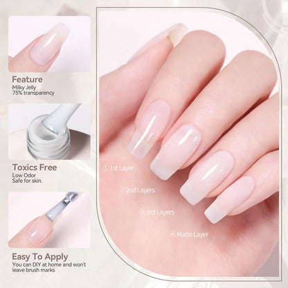 Instructions for using Born Pretty jelly white gel polish