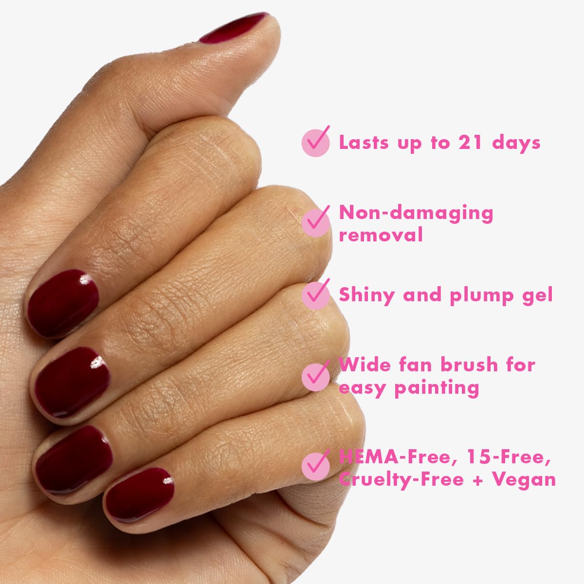 Applying Olive And June gel polish on natural nails