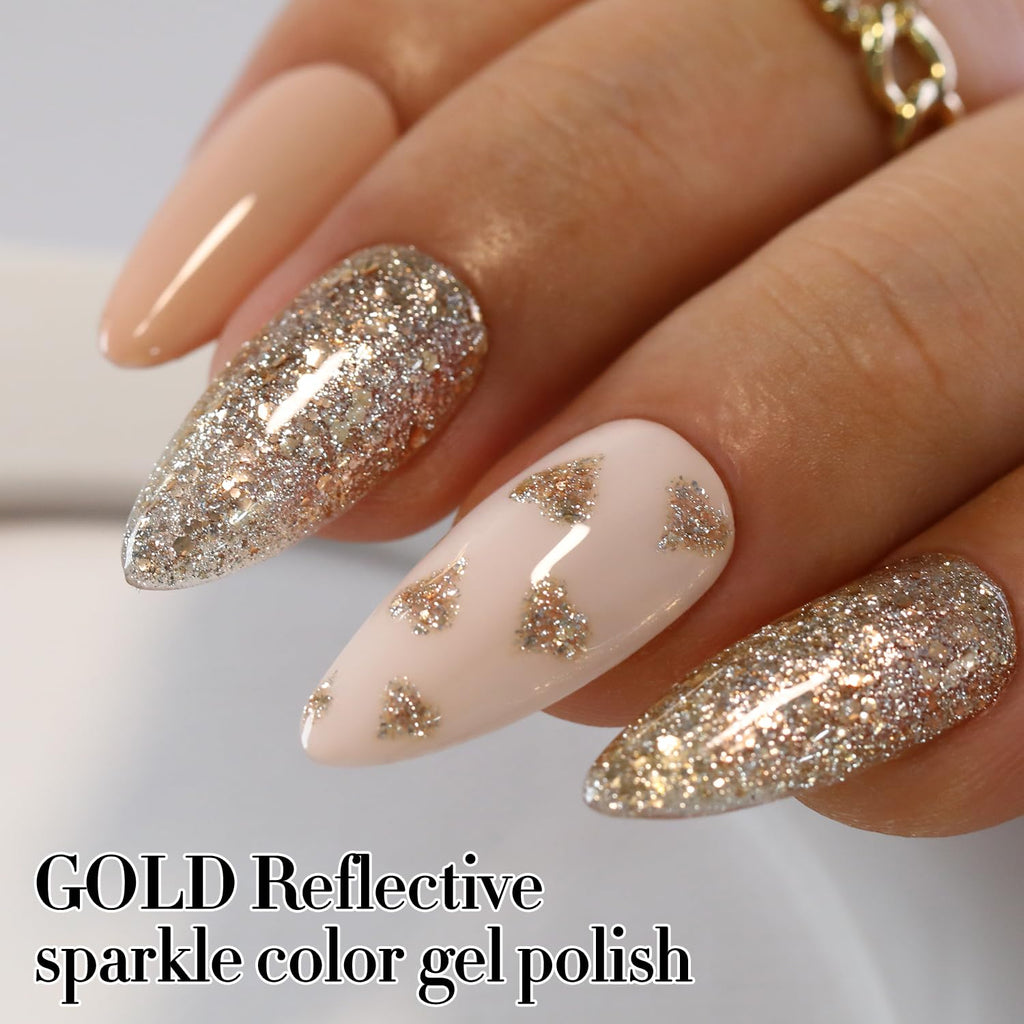 Double Rhythm gel polish brush showing holographic shimmer texture