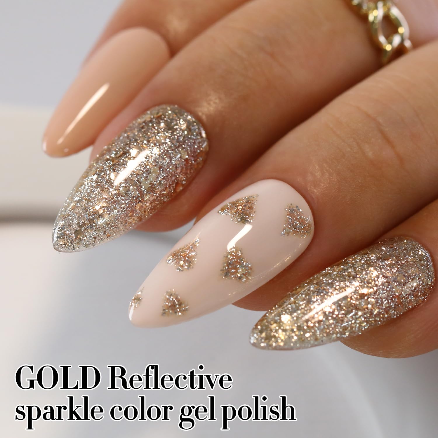 Close up of magnetic shimmer effect on nails