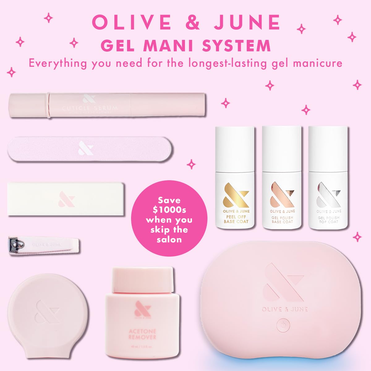 Professional salon quality finish with Olive And June gel