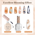 MelodySusie blooming gel bottle next to professional nail art brush