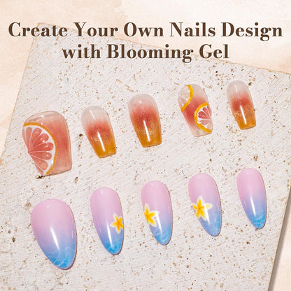 Professional nail art created with MelodySusie blooming gel
