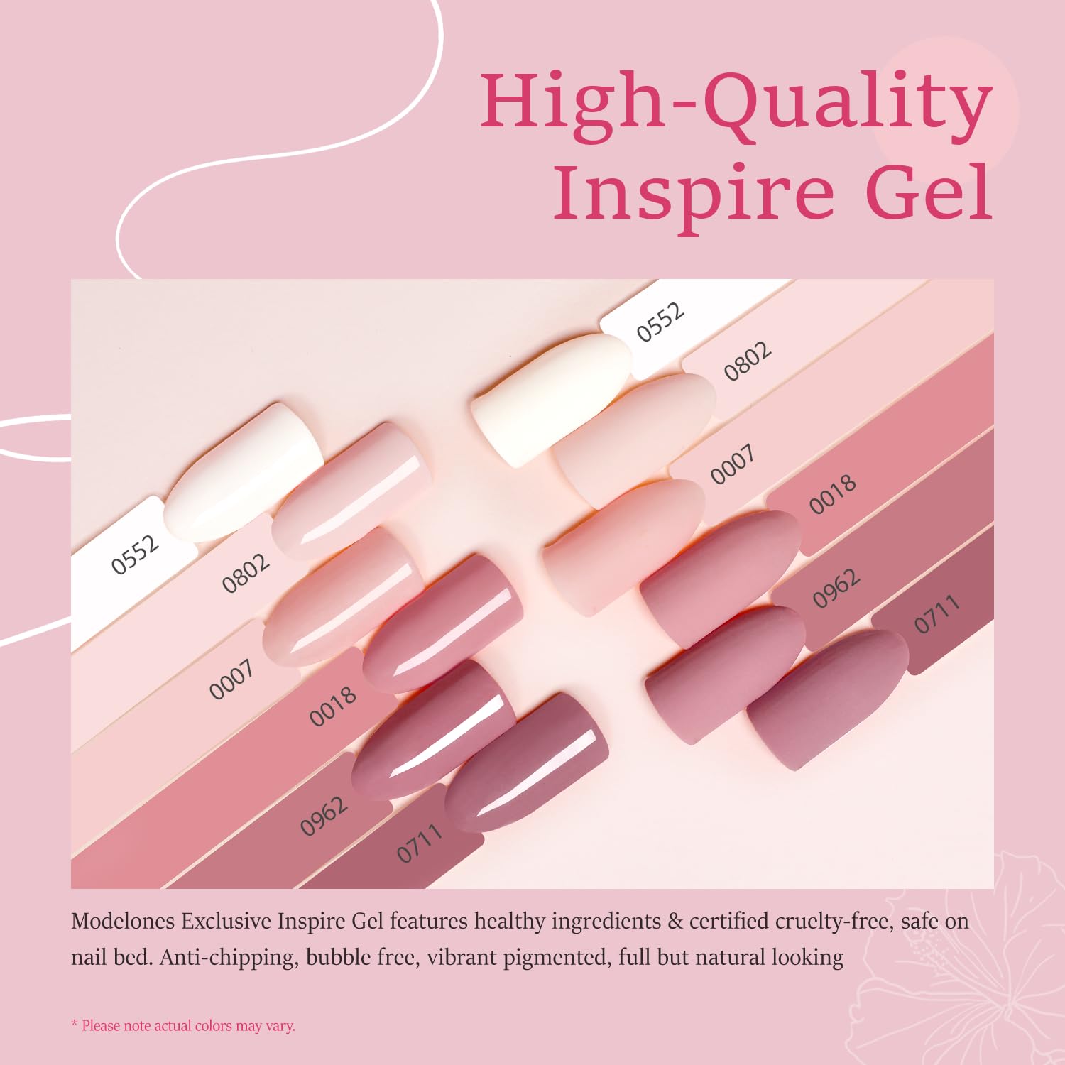 Modelones 6 piece gel polish kit in nude pink tones