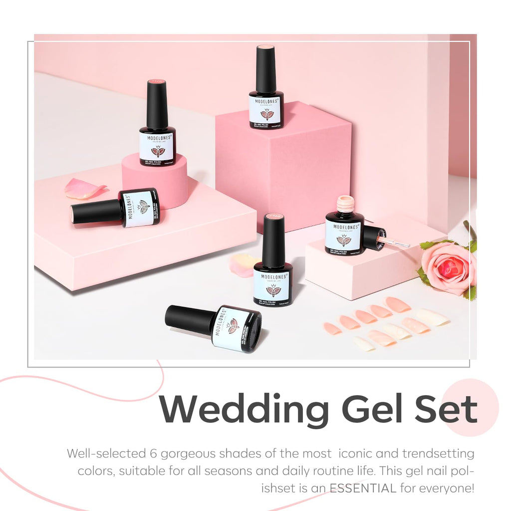 Top-down angle of the Modelones gel polish kit packaging and exterior box.