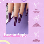 Close-up of purple glitter gel polish texture