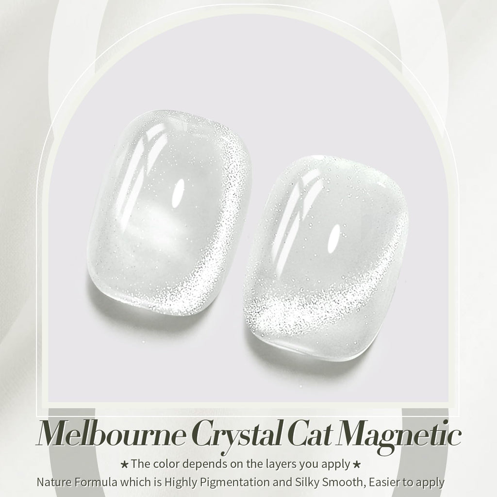 Close up of holographic reflective glitter texture in milky white gel polish