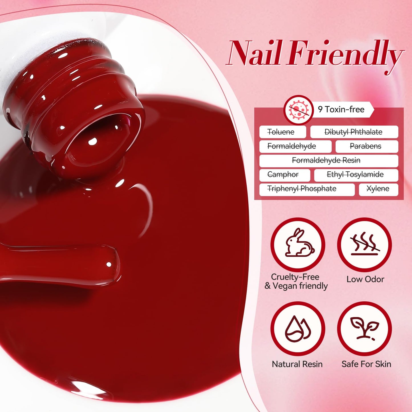 Born Pretty red gel set for fall winter nails