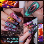 Textured galaxy nail art design created using the Born Pretty 9D magnetic gel polish