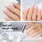 Swatch of classic white gel polish showing high-pigment texture