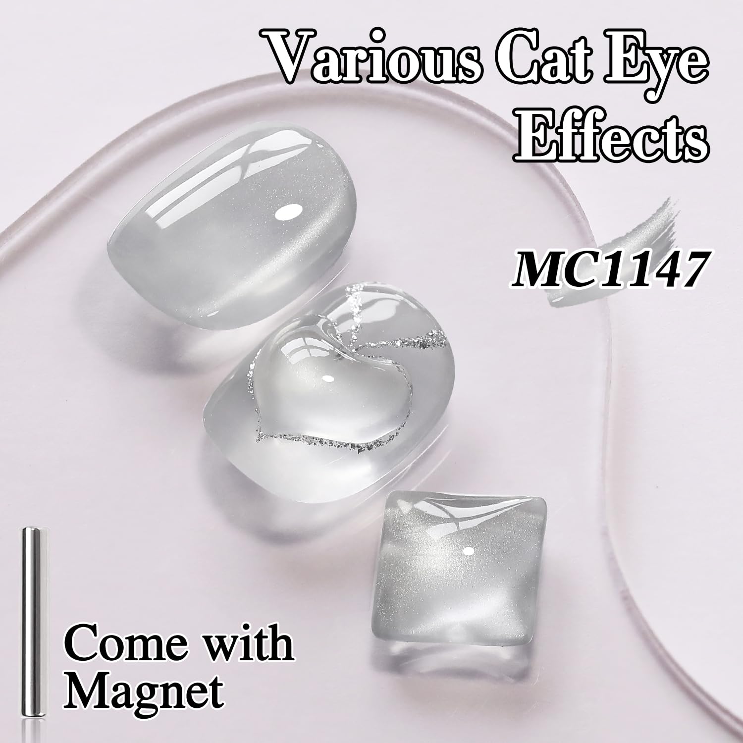Double Rhythm MC1147 silver magnetic gel polish swatches